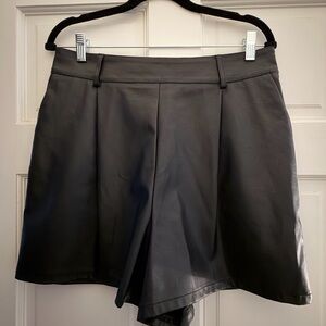 ASOS Design Vegan Leather Pleated Shorts